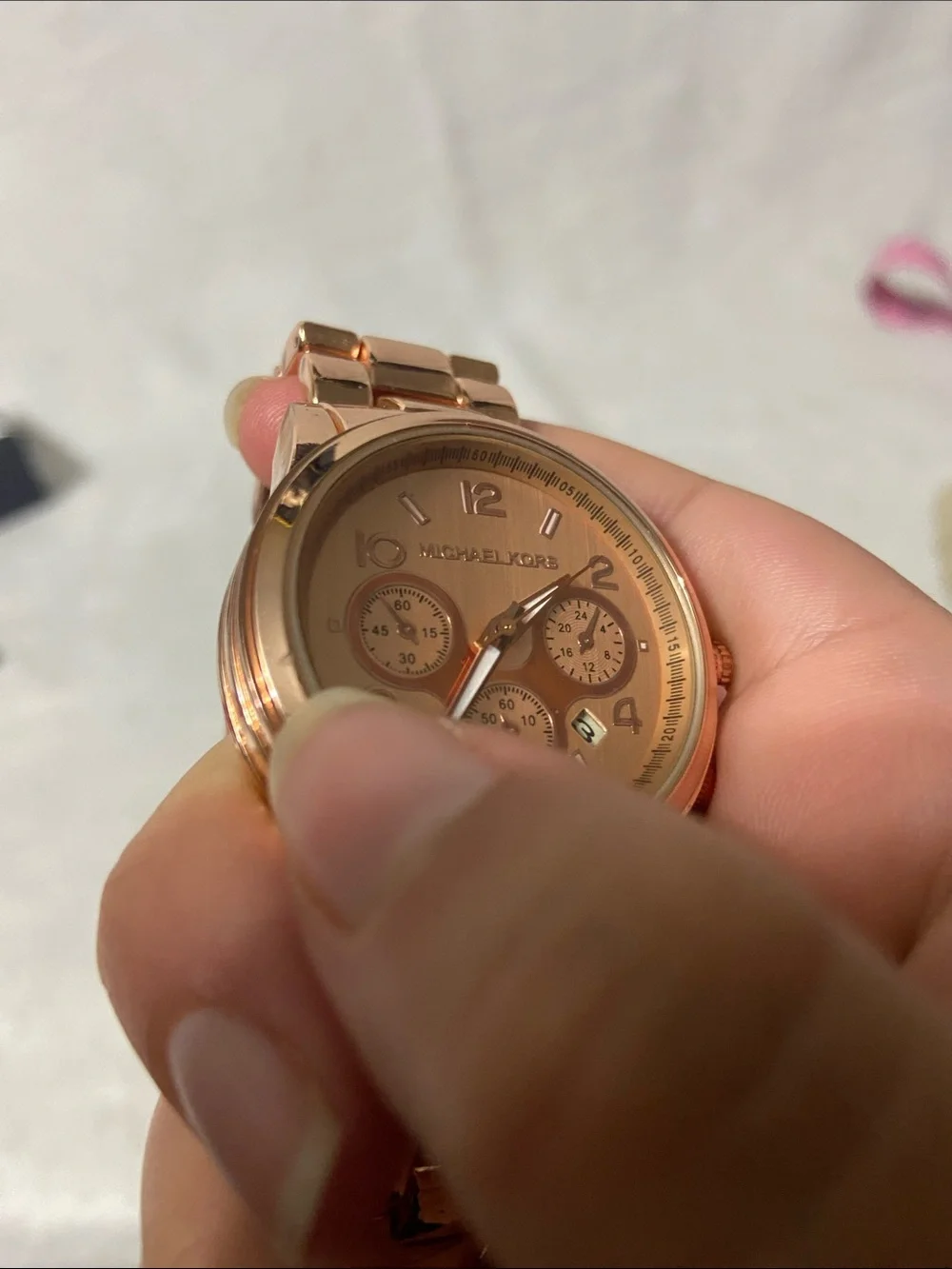 Rose Gold Chronograph Bracelet Watch